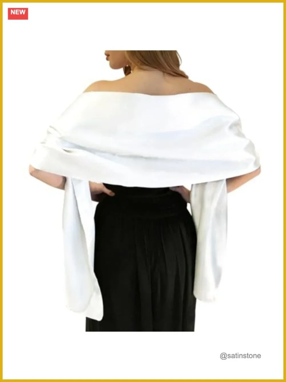 Satin Shawl Wrap for Wedding Evening Bridal Formal Soft Silky Satin 90x26